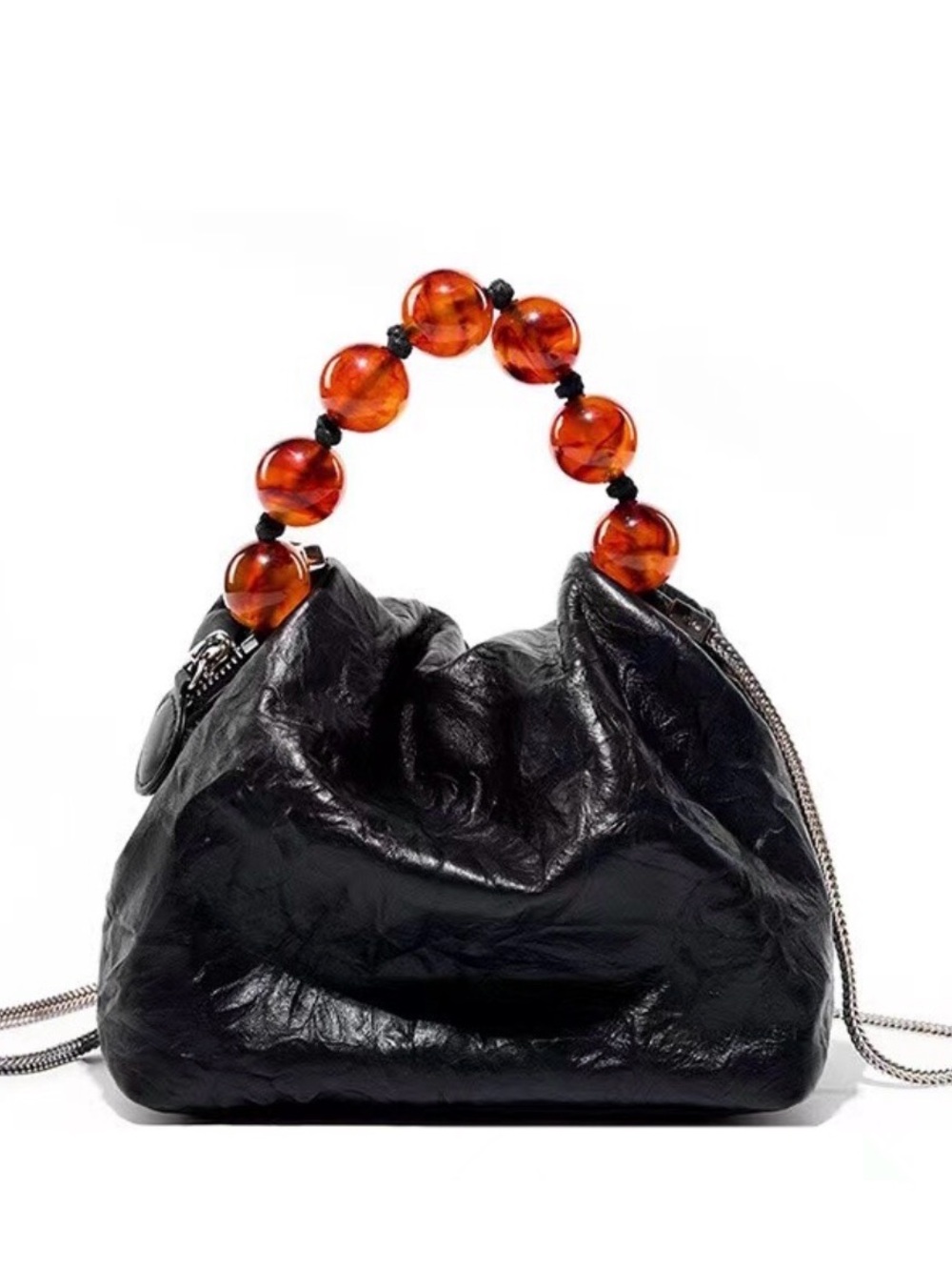 NWT Handbag with Amber Bead Handle